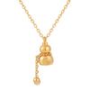 Nuevo Chinoiserie Borla Redonda de Cuentas Calabaza de Bendición Collar de Acero de Titanio Cadena de Clavícula Auspiciosa de Bendición Femenina Regalo