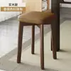 Taburete de Madera Maciza para Uso Doméstico, Taburete Cuadrado Pequeño, Taburete Redondo Simple Apilable, Taburete Bajo para Tocador, Taburete de Almacenamiento para Silla de Mesa de Comedor de Sala de Estar