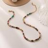 Vintage Cor Boêmio Ábaco Beads Colar de Pedra Feito à Mão Frisado High-end Personalizado Pérola Clavícula Cadeia para Mulheres