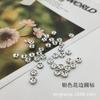 Accesorios Originales para Joyería DIY, Separadores con Perlas, Anillos Separadores de Diamantes, Encaje de Borde Recto, Anillos Separadores Redondos de Rhinestone de Cobre