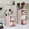 Caja de almacenamiento para esponjas giratoria a prueba de polvo tocador escritorio huevo de maquillaje soporte para lápiz de cejas cojín organizador de maquillaje labial