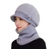 Gorro Caliente de Invierno para Mamá Conjunto de Bufanda y Guantes Tejidos para Mujer Gorro para Personas Mayores Forrado de Polar para Personas de Mediana Edad y Mayores