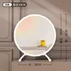 Espelho de maquiagem com lâmpada LED Quarto de mesa Grande Espelho de vestir Espelho circular montado na parede de celebridades da Internet doméstica