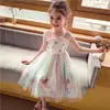 Roupas Infantis Ancorelala Verão Novo Vestido Chiffon Estampa de Unicórnio Saia Saia Melhorada do Período Han