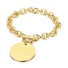 Pulsera de collar con temperamento estilo hip-hop de acero de titanio con hebilla Otto y disco pulido con letras para clavícula, famosa en la red para mujer