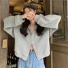 Casaco de camisola roupa feminina início da primavera de 2023 novo versátil europeu e americano high street doce cool hot girl short top ins moda