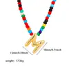 Explosiones transfronterizas de Amazon Europa y Estados Unidos collar de 26 letras acero inoxidable letra burbuja regordeta collar en inglés