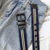 Jeans Feminino Fashionável Estilo Coreano Decoração Cinto Sem Furos Cinto de Lona Cordão Versátil para Mulheres