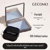 GECOMO Oil Absorbing Face Paper com Pó Puff Mirror Portable Makeup Oil Absorbing Face Paper para homens e mulheres