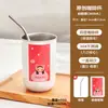 Caneca de Café de Aço Inoxidável 304 Estilo Cartoon Camping ao Ar Livre Piquenique Copo para Bebida Fria Menina do Escritório Casa Copo com Canudo