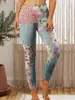Pantalones cortos ajustados transfronterizos pantalones de impresión digital 3D para mapa exportaciones de comercio exterior leggings pantalones casuales mujer