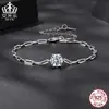 Ai Fu Le Luxo Leve Brilhante 1 Quilate Pulseira de Moissanita Prata Esterlina S925 Banhada a Platina Joia de Moda Versátil