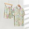 Pijama Mixi Cat Feminino Primavera e Outono Algodão Cetim Manga Curta Menta Baunilha Roupa de Casa conjunto