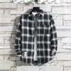 2023ins camisa xadrez masculina estilo Hong Kong outer wear estilo coreano moderno all-match celebridade da internet muito fada camisa de manga comprida camisa