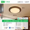 Luminária de teto para sala de estar, estilo meados do século, veios de madeira de nogueira, mármore sintético, protetor ocular, espectro completo, luminária para toda a casa, ferro novo