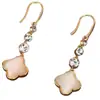 Aretes de Borla de Trébol de Cuatro Hojas Estilo Coreano para Mujer, Estilo Genial, Asimétricos Elegantes, Simples y Versátiles, Aretes de Moda