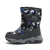 Suministro transfronterizo de botas de nieve para niños medianos y grandes en invierno con zapatos de algodón cálidos y afelpados, camuflaje, caña alta, botas grandes de algodón para niños en stock