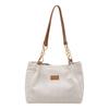 Bolsa Tote de Cor Contrastante Feminina Nova Grande Capacidade Estilo Coreano Moda Bolsa de Ombro 2025 Casual Trabalho Corrente Estilosa