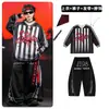 Ropa de Calle de Hip Hop de Moda para Niños Conjunto de Disfraz de Baile Rayado Negro para Niños Hip Hop Chicas Atuendo de Presentación Genial y Atractivo Masculino