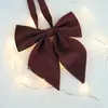 Pajarita de Color Sólido Jk Gabardina de Cuadros Pequeños Uniforme Escolar Traje de Marinero Raíz de Pluma Mango Largo Punta Inclinada Cuello de Pajarita Flor