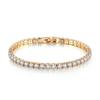 Moda Cruzada Europeia e Americana Pulseira de Zircônia de 4 mm com Comprimento Ajustável Conjunto de Correntes Combinadas Corrente Tennis