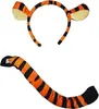 Diadema de Halloween Rellena de Animales de Granja, Míticos del Bosque y del Zoológico, Set de Disfraz con Orejas y Cola de Mono