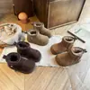 Botas de Nieve para Niños 2026 Invierno Más Vendido Niña Forro de Polar Grueso Cálido Zapatos de Algodón Moda Color Sólido Niños Botas de Algodón