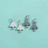 Pingente Árvore da Sorte em Prata de Lei S925 Pingente Árvore de Natal Árvore do Dinheiro Pulseira de Corda Trançada DIY Pulseira Pingente para Colar
