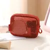 Bolsa de Malla Multifuncional de Almacenamiento Color Sólido Bolsa de Malla para Cosméticos Bolsa Portátil de Viaje para Artículos de Tocador Organización por Clasificación Transfronterizo
