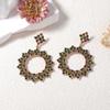 Carnaval Transfronterizo Moda Simple Aleación Completo Diamante Geométrico Flor Flor Pendientes Exquisitos Gama Alta Mujer
