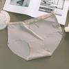 Roupa íntima feminina de seda gelada cor nude sólida de fio para o verão, respirável, com fundo de seda, para estudante, sem costura