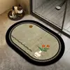 Tapete de chão para banheiro, absorvente de água, antiderrapante, de terra de diatomáceas, macio, tapete de pé oval para lavatório, tapete de entrada de vaso sanitário