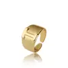 Joyería europea y americana moda creativa anillo de 26 letras inglesas dorado apertura ajustable anillo de temperamento para dama