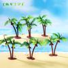 Micro paisaje simulación cocotero playa arena bandeja paisaje modelo doble cocotero planta árbol decoración accesorios pequeños adornos