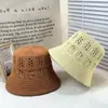 Sombrero de Pescador Tejido Hueco Transpirable Estilo Coreano para Mujer Nuevo Sombrero Cubeta con Protección Solar para Viajes de Verano Versátil