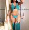 Estilo Europeu e Americano Sedutor Renda Transparente Vazada com Laço Bodysuit Sexy Feminino Malha Apaixonada