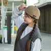 Nuevo Sombrero de Propietario Unisex Otoño e Invierno Cálido Sombrero de Piel de Melón Ajustable Moda Versátil Gorro de Ponerse Sombrero Frío de Letra