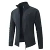 Chaqueta Suéter de Chenilla con Cuello Alto para Hombre, Estilo Europeo y Americano, Temporada de Primavera y Otoño 2026, Chaqueta Gruesa con Forro de Lana, Suéter Cardigan de Punto para Hombre