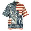 Comércio exterior transfronteiriço Direto da Fábrica camisa masculina de manga curta Dia da Independência nova tamanho grande cardigã masculino para a figura