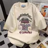 Camiseta de Manga Corta Versátil Holgada Estilo Retro Americano Nicho para el Trayecto de Verano Unisex Estilo Pareja Ins Tendencia Casual