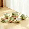 Colección de series de gatos y sandías pintadas a mano por Moji de juegos de té kung fu para uso doméstico, teteras, gaiwans, agarraderas y tazas de té
