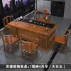 Nova mesa de chá de varanda estilo chinês, conjunto de mesa e cadeiras de chá para apartamento em madeira maciça, conjunto de mesa de chá para sala de estar com estação de preparo de chá integrada