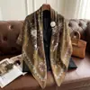 Nuevo Pañuelo de Seda para Primavera y Verano, Estilo Delgado, Bufanda Cuadrada Grande de 130 cm, Pañuelo Decorativo Estampado de Alta Gama, Chal Versátil