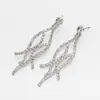 Pendientes europeos y americanos joyería comercio exterior pendientes exagerados de novia pendientes de borla de pedrería pendientes largos E349