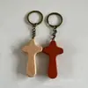 Colgante Decorativo de Madera para Coche con Forma de Cruz Llavero de Madera Maciza Fabricante Stock Directo Llavero de Madera