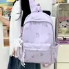 Mochila escolar estampada de color liso con temática de bosque otoñal, un diseño simple y fresco con gran capacidad, perfecta para un look juvenil de campus
