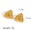 Pendientes Vintage de Acero Inoxidable Martillo de Lava Triángulo para Mujer Simples Combinan con Todo de Alta Gama Oro de 18k Pendientes que no se Desvanecen
