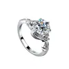 Anillo de Moissanita Moda Simple Estilo Europeo Anillo de Boda Anillo para Dedo Anular de Mujer Anillo de Plata de Ley S925 Para Mujer En Stock Venta al por mayor