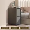 Armario de almacenamiento con dos cajones para mesita de noche de dormitorio, mueble de noche ultradelgado, armario de almacenamiento para mesita de noche moderno minimalista