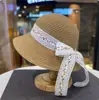 Sombrero de paja de ala ancha de verano para niñas, sombrero de playa con protección solar para niñas, estilo padre-hijo para salidas de bebés niñas en verano